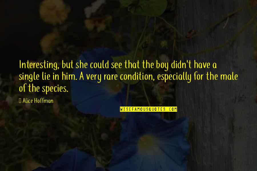 Vondrakova Quotes By Alice Hoffman: Interesting, but she could see that the boy