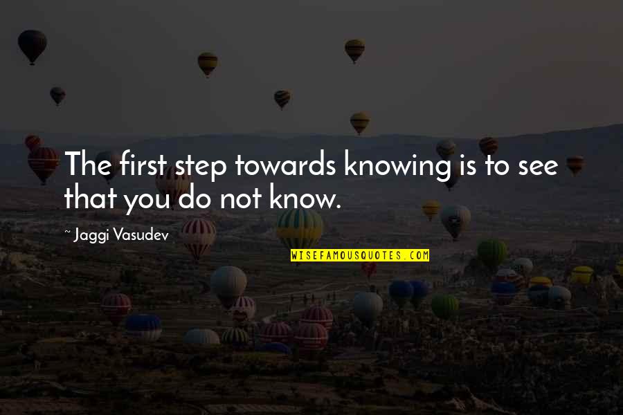 Voogdijraad Quotes By Jaggi Vasudev: The first step towards knowing is to see Voogdijraad Quotes By Jaggi Vasudev: The first step towards knowing is to see