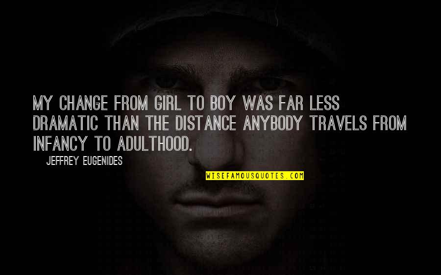 Vorf Lligkeit Quotes By Jeffrey Eugenides: My change from girl to boy was far Vorf Lligkeit Quotes By Jeffrey Eugenides: My change from girl to boy was far