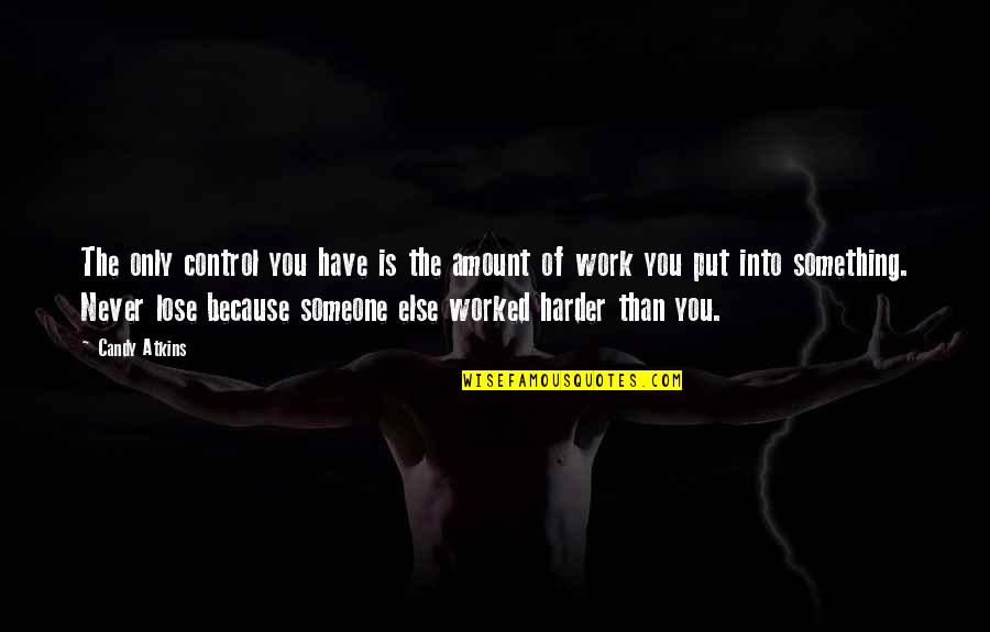 Vorlesen Online Quotes By Candy Atkins: The only control you have is the amount Vorlesen Online Quotes By Candy Atkins: The only control you have is the amount