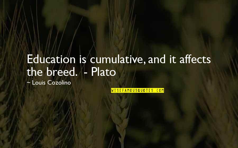 Vorokhta Quotes By Louis Cozolino: Education is cumulative, and it affects the breed. Vorokhta Quotes By Louis Cozolino: Education is cumulative, and it affects the breed.