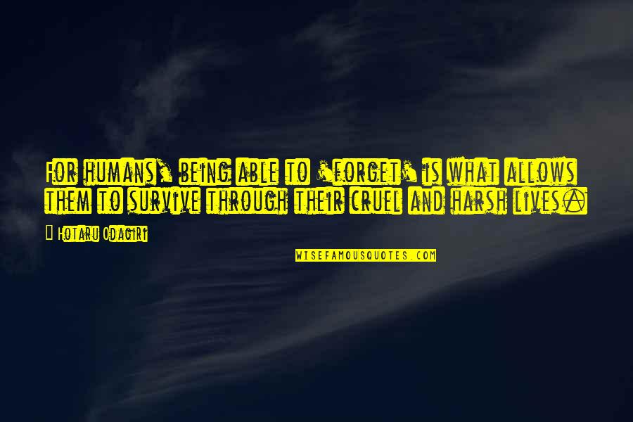 Voronini Quotes By Hotaru Odagiri: For humans, being able to 'forget' is what Voronini Quotes By Hotaru Odagiri: For humans, being able to 'forget' is what