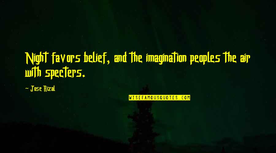Vorontsova Elizabeth Quotes By Jose Rizal: Night favors belief, and the imagination peoples the