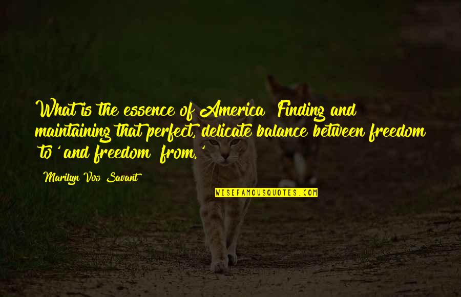Vos Quotes By Marilyn Vos Savant: What is the essence of America? Finding and Vos Quotes By Marilyn Vos Savant: What is the essence of America? Finding and