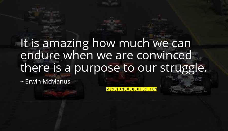 Voskresensky Sign Quotes By Erwin McManus: It is amazing how much we can endure