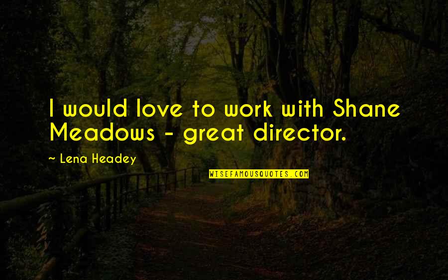 Vossos Gaming Quotes By Lena Headey: I would love to work with Shane Meadows
