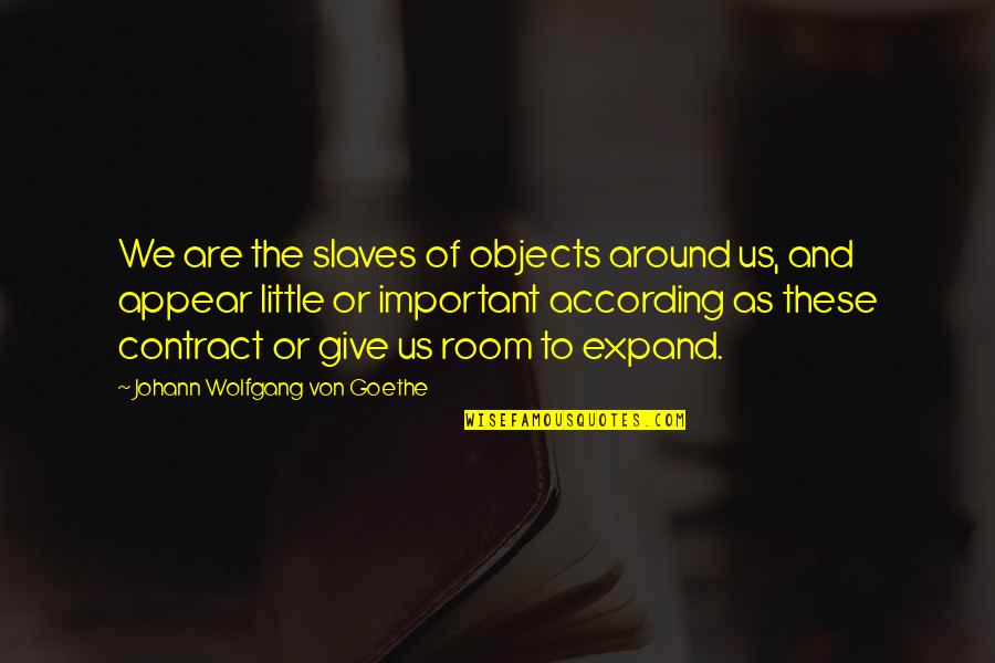 Vote Of Thanks In Seminar Quotes By Johann Wolfgang Von Goethe: We are the slaves of objects around us,