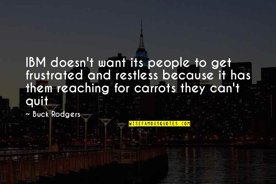 Voter Disenfranchisement Quotes By Buck Rodgers: IBM doesn't want its people to get frustrated