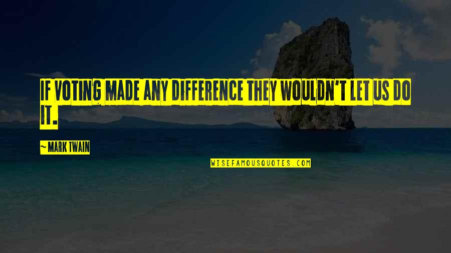 Voting Democracy Quotes By Mark Twain: If voting made any difference they wouldn't let