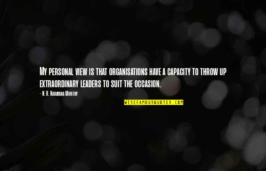 Voudoun Quotes By N. R. Narayana Murthy: My personal view is that organisations have a Voudoun Quotes By N. R. Narayana Murthy: My personal view is that organisations have a