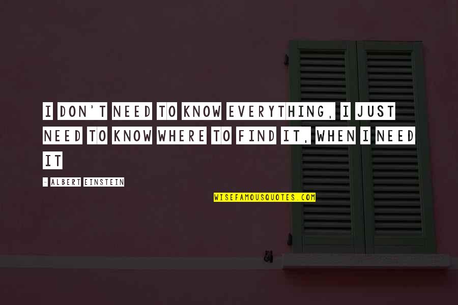 Vova Reviews Quotes By Albert Einstein: I don't need to know everything, I just Vova Reviews Quotes By Albert Einstein: I don't need to know everything, I just