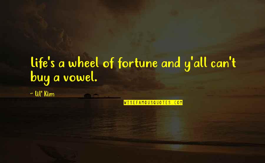 Vowels Quotes By Lil' Kim: Life's a wheel of fortune and y'all can't