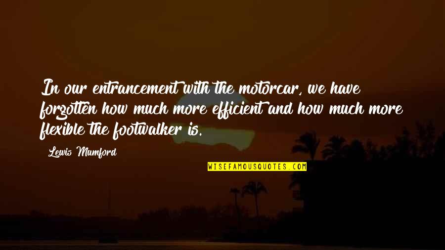 Voyage Home Quotes By Lewis Mumford: In our entrancement with the motorcar, we have