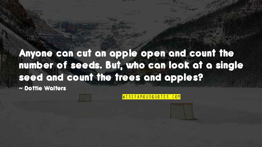 Voyager Revulsion Quotes By Dottie Walters: Anyone can cut an apple open and count