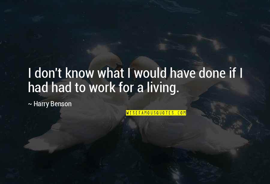 Vraag Het Quotes By Harry Benson: I don't know what I would have done