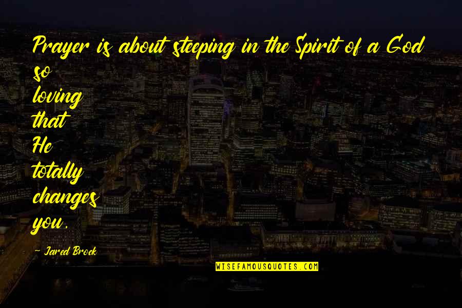 Vragen Stellen Quotes By Jared Brock: Prayer is about steeping in the Spirit of