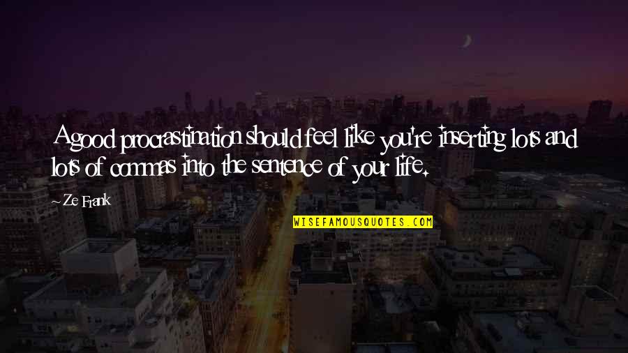 Vrelust Quotes By Ze Frank: A good procrastination should feel like you're inserting Vrelust Quotes By Ze Frank: A good procrastination should feel like you're inserting