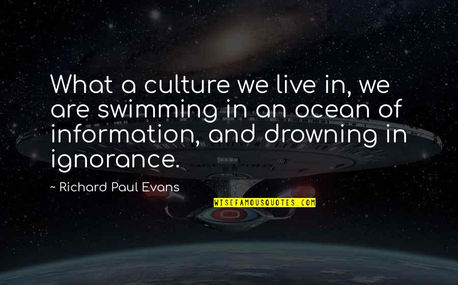 Vroeger Toen Quotes By Richard Paul Evans: What a culture we live in, we are Vroeger Toen Quotes By Richard Paul Evans: What a culture we live in, we are