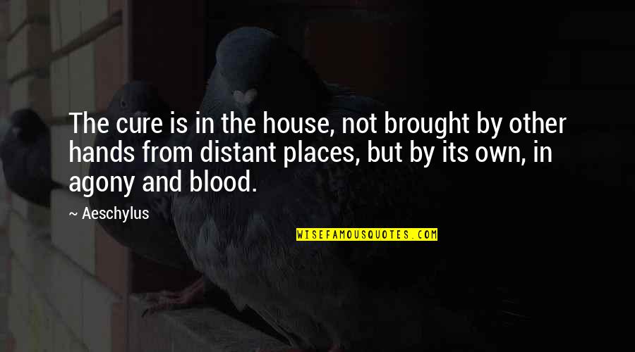 Vroegere Hoofdstad Quotes By Aeschylus: The cure is in the house, not brought Vroegere Hoofdstad Quotes By Aeschylus: The cure is in the house, not brought