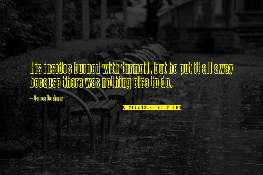 Vrzo Quotes By James Dashner: His insides burned with turmoil, but he put