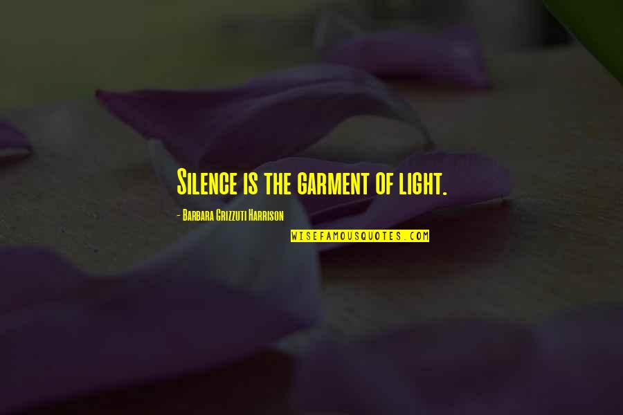 Vtwonen Quotes By Barbara Grizzuti Harrison: Silence is the garment of light.