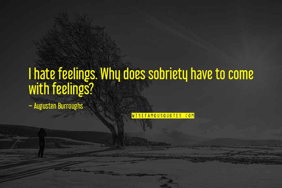 Vuelcan Quotes By Augusten Burroughs: I hate feelings. Why does sobriety have to