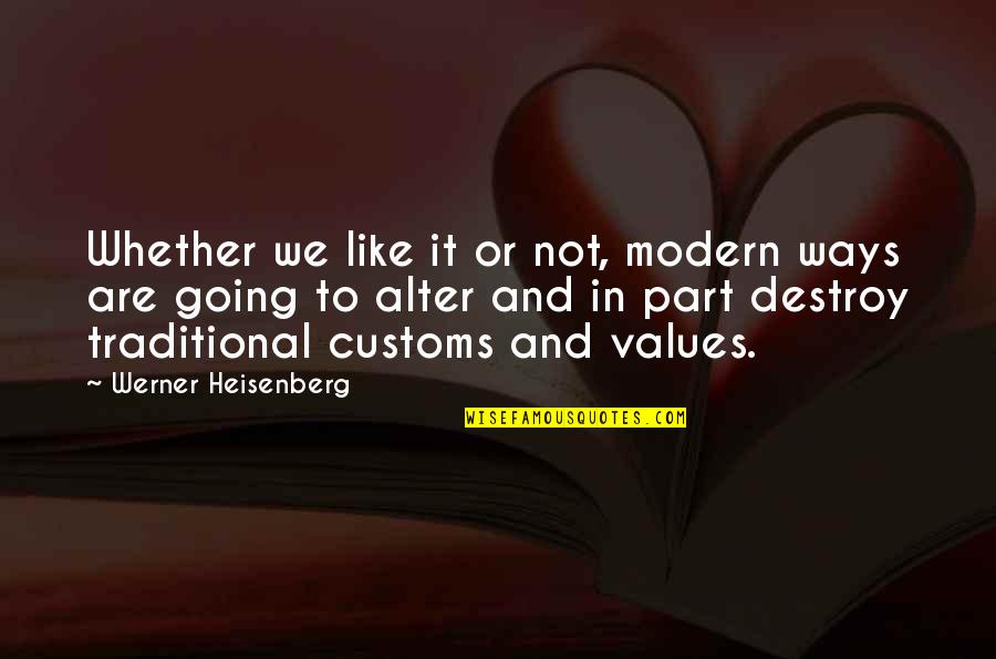 Vuk Draskovic Quotes By Werner Heisenberg: Whether we like it or not, modern ways Vuk Draskovic Quotes By Werner Heisenberg: Whether we like it or not, modern ways