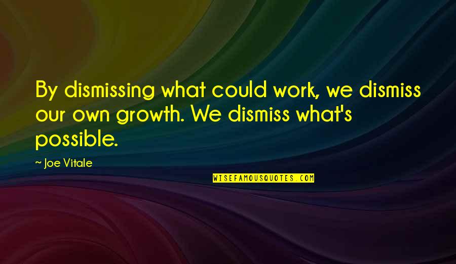 Vuong H C D Quotes By Joe Vitale: By dismissing what could work, we dismiss our