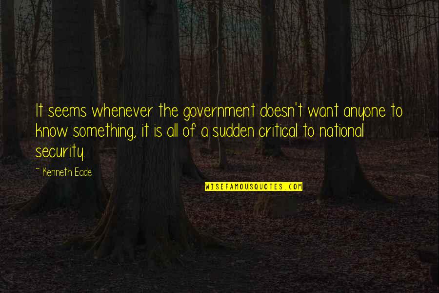 Vusi Thembekwayo Quotes By Kenneth Eade: It seems whenever the government doesn't want anyone