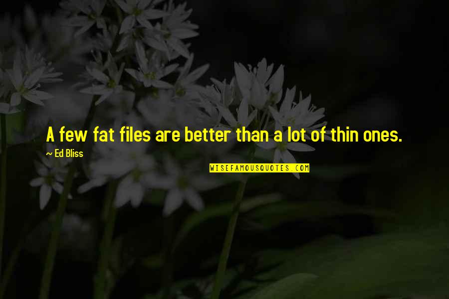 Vybaveni Pro Quotes By Ed Bliss: A few fat files are better than a