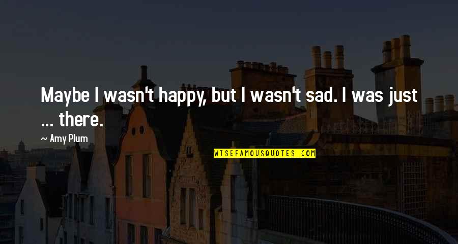 Vydney Quotes By Amy Plum: Maybe I wasn't happy, but I wasn't sad.