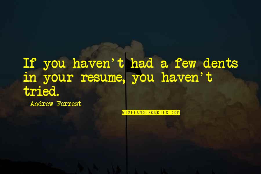 Vysledky Fortuna Quotes By Andrew Forrest: If you haven't had a few dents in Vysledky Fortuna Quotes By Andrew Forrest: If you haven't had a few dents in