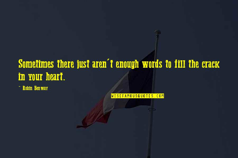 Vysokiy Quotes By Robin Benway: Sometimes there just aren't enough words to fill