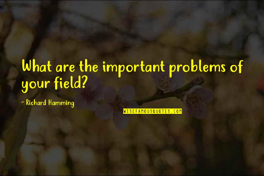 W C Field Quotes By Richard Hamming: What are the important problems of your field?