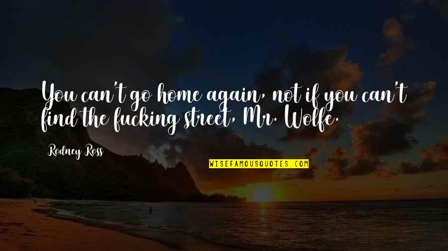 W D Ross Quotes By Rodney Ross: You can't go home again, not if you