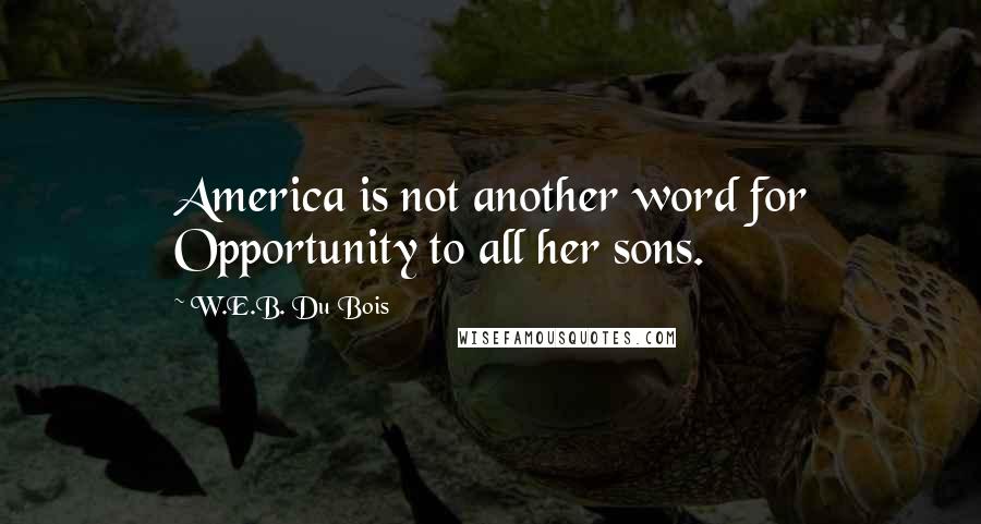 W.E.B. Du Bois quotes: America is not another word for Opportunity to all her sons.