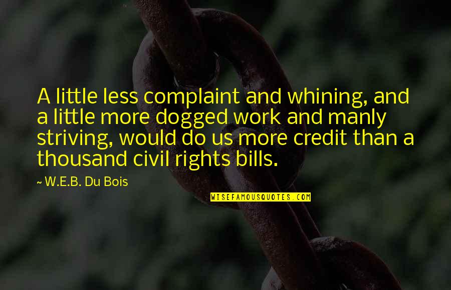 W.e.b Quotes By W.E.B. Du Bois: A little less complaint and whining, and a