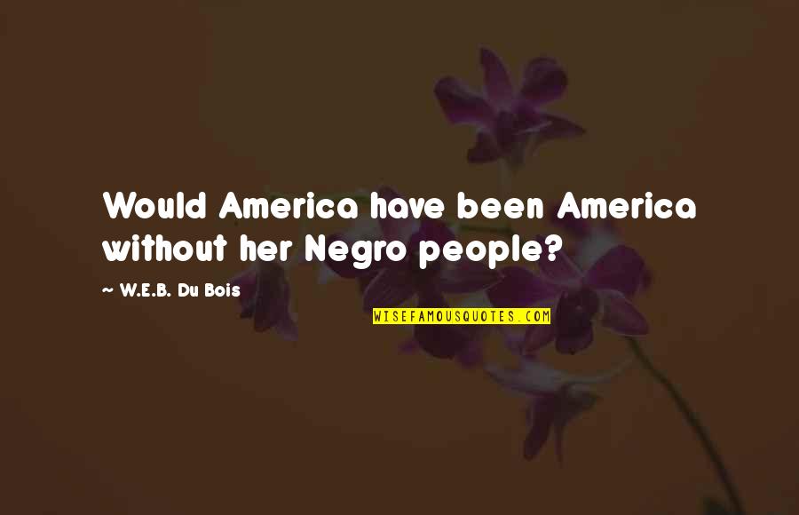 W.e.b Quotes By W.E.B. Du Bois: Would America have been America without her Negro