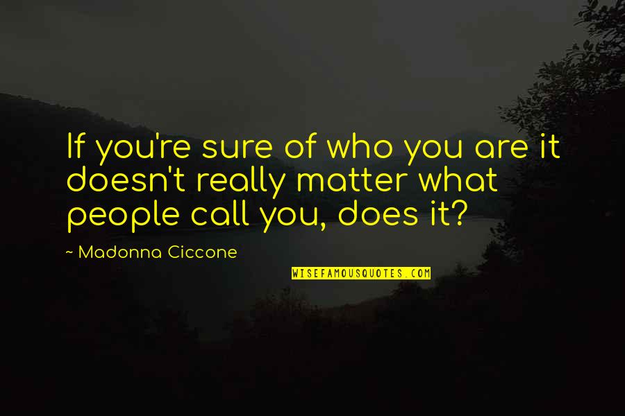 W.e. Madonna Quotes By Madonna Ciccone: If you're sure of who you are it W.e. Madonna Quotes By Madonna Ciccone: If you're sure of who you are it