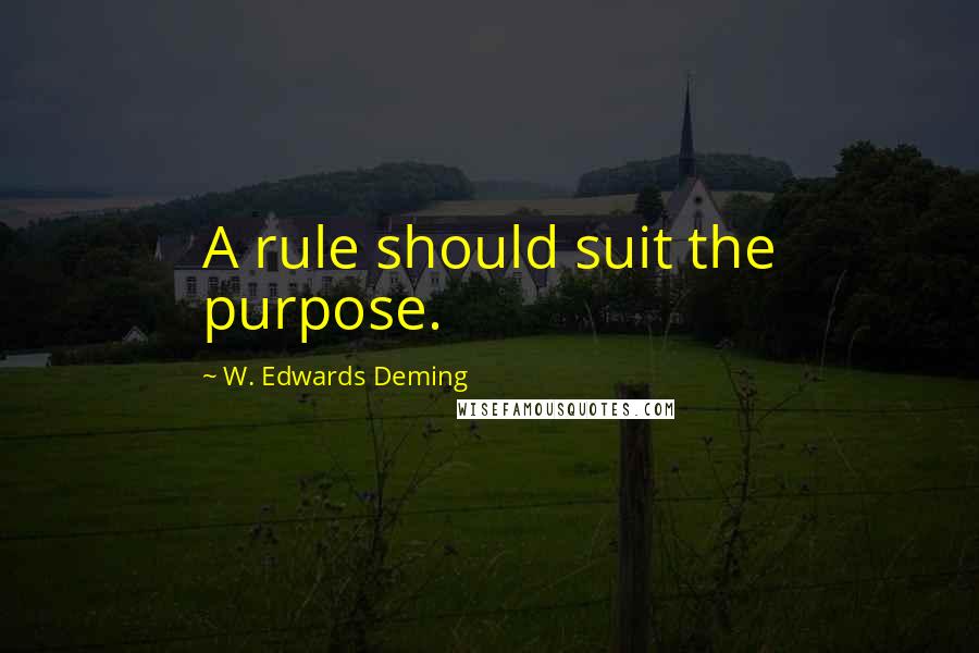 W. Edwards Deming quotes: A rule should suit the purpose.