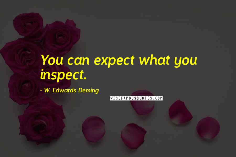 W. Edwards Deming quotes: You can expect what you inspect.