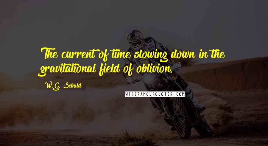 W.G. Sebald quotes: The current of time slowing down in the gravitational field of oblivion.