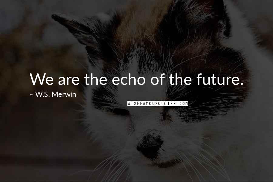 W.S. Merwin quotes: We are the echo of the future.
