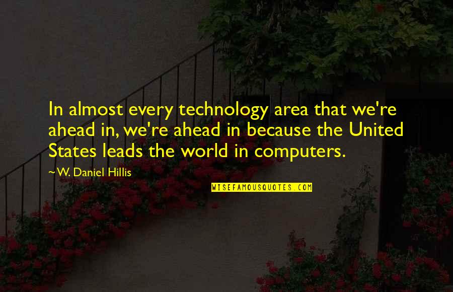 W We Re Quotes By W. Daniel Hillis: In almost every technology area that we're ahead W We Re Quotes By W. Daniel Hillis: In almost every technology area that we're ahead