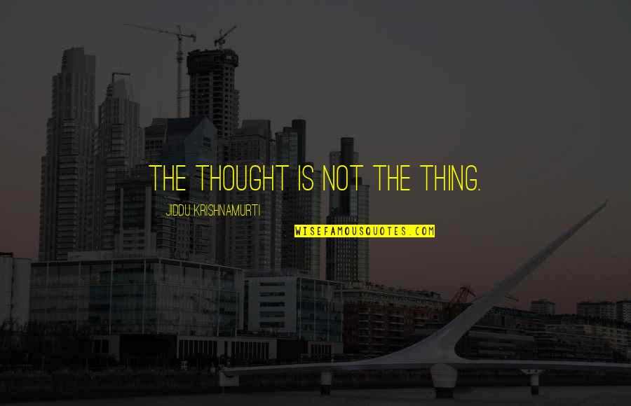 W Woolworth Quotes By Jiddu Krishnamurti: The thought is not the thing.