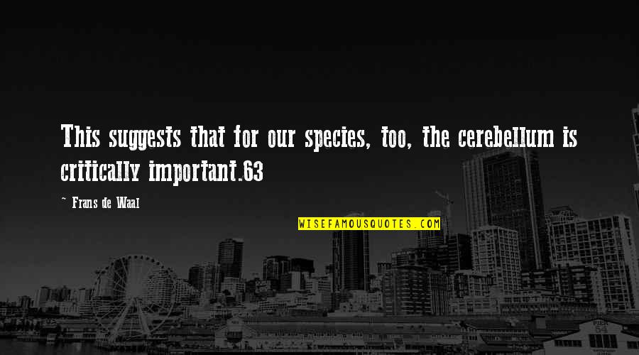 Waal Quotes By Frans De Waal: This suggests that for our species, too, the