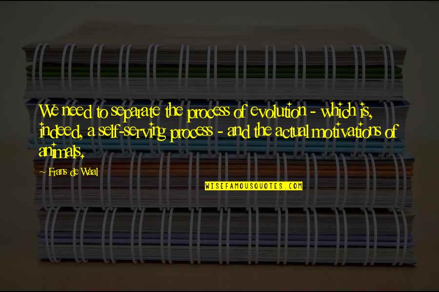 Waal Quotes By Frans De Waal: We need to separate the process of evolution Waal Quotes By Frans De Waal: We need to separate the process of evolution