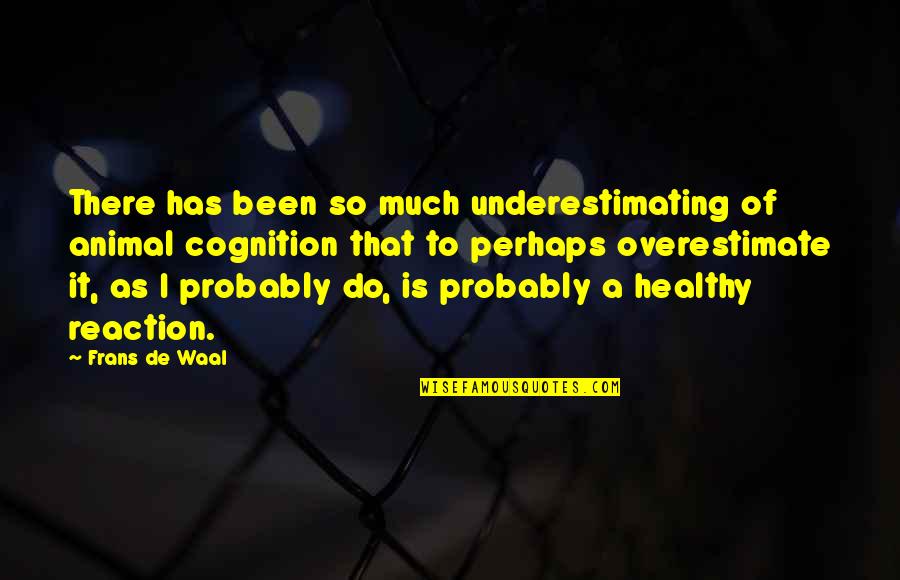 Waal Quotes By Frans De Waal: There has been so much underestimating of animal Waal Quotes By Frans De Waal: There has been so much underestimating of animal