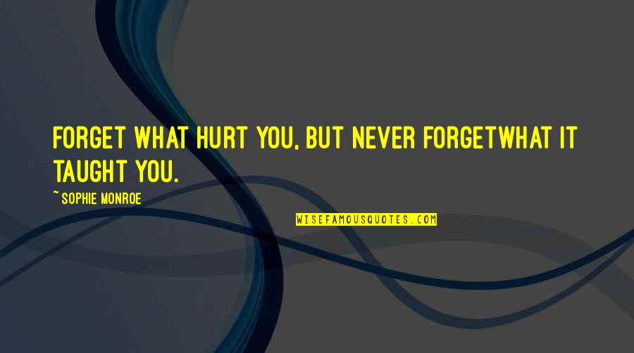 Wachawi Majini Quotes By Sophie Monroe: Forget what hurt you, but never forgetwhat it Wachawi Majini Quotes By Sophie Monroe: Forget what hurt you, but never forgetwhat it