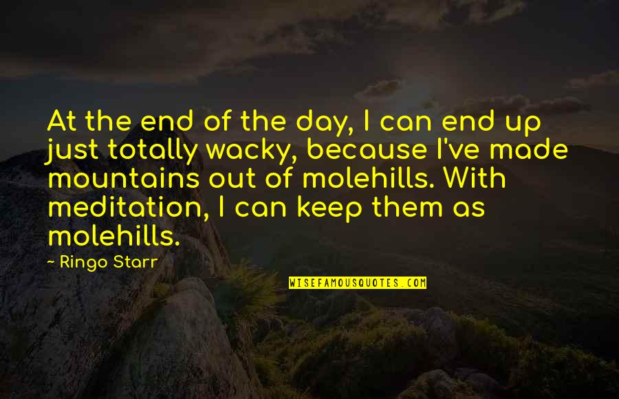 Wacky Quotes By Ringo Starr: At the end of the day, I can Wacky Quotes By Ringo Starr: At the end of the day, I can